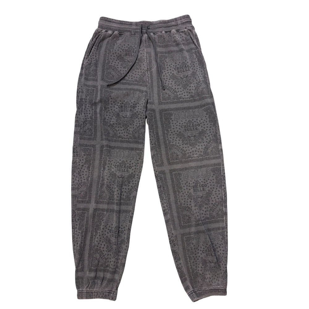 Cotton On NBA Chicago Bulls Joggers Mens Medium Grey Good Bandana Waffle Knit